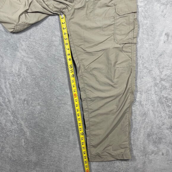 REI Mens Cargo Pants Large 32L Nylon Khaki Lightweight Outdoor Hiking UPF 50 - Picture 6 of 9